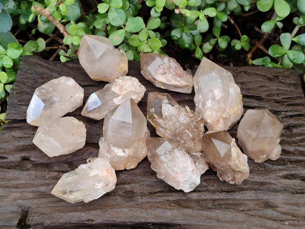 Natural Smokey Clear and Citrine Luena Quartz Crystals x 12 From Luena, Congo - Toprock Gemstones and Minerals 