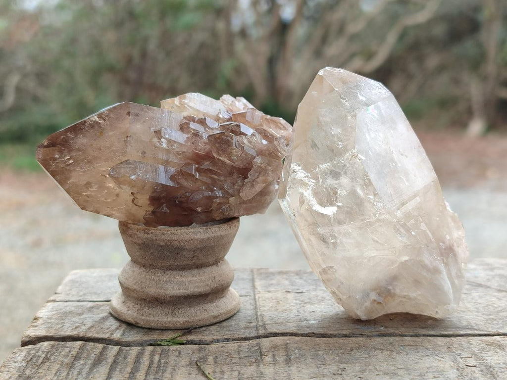 Natural Smokey Clear and Citrine Luena Quartz Crystals x 12 From Luena, Congo - Toprock Gemstones and Minerals 