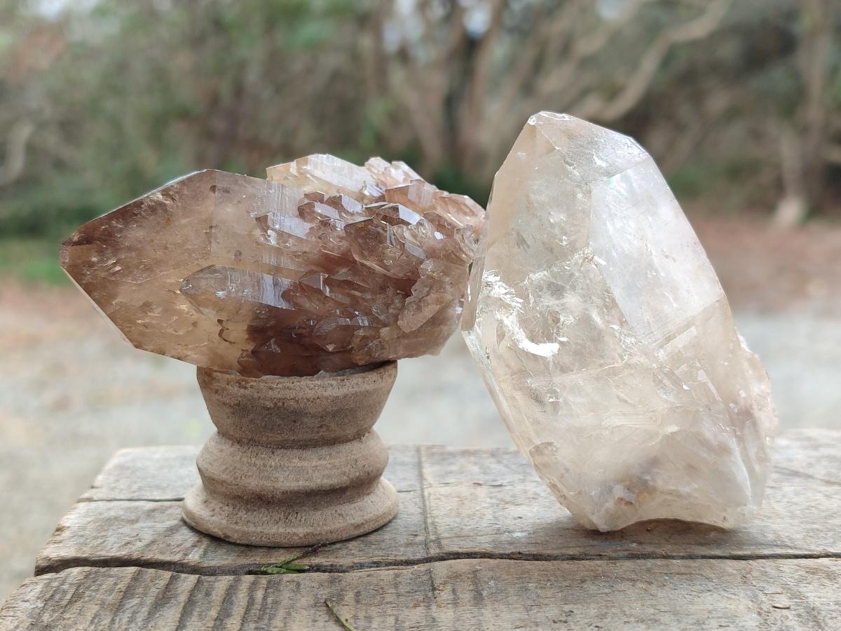 Natural Smokey Clear and Citrine Luena Quartz Crystals x 12 From Luena, Congo - Toprock Gemstones and Minerals 
