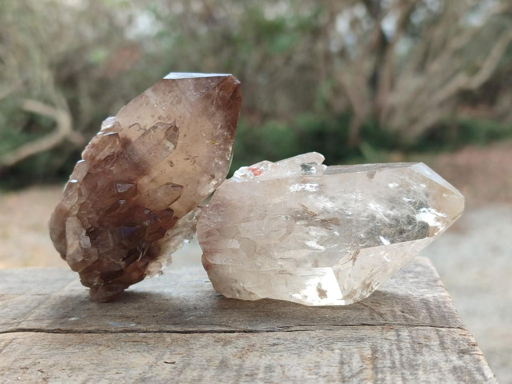 Natural Smokey Clear and Citrine Luena Quartz Crystals x 12 From Luena, Congo - Toprock Gemstones and Minerals 