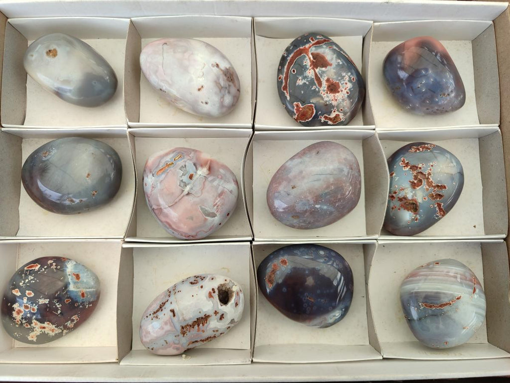 Polished and Natural Large Red Shashe River Agate Free Forms x 12 From Shashe River, Zimbabwe - Toprock Gemstones and Minerals 
