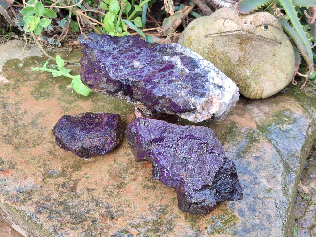 Natural Metallic Cobbed Purpurite Specimens x 3 From Erongo, Namibia - Toprock Gemstones and Minerals 