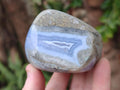 Polished Blue Lace Agate Standing Display Pieces x 3 From Nsanje, Malawi - Toprock Gemstones and Minerals 