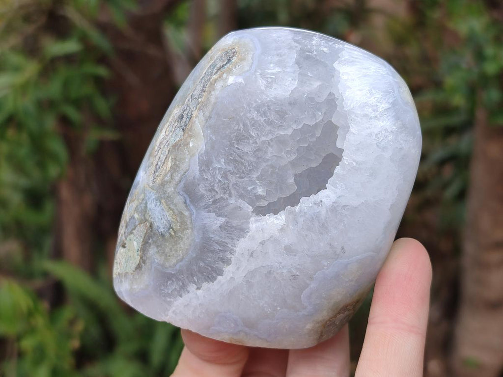 Polished Blue Lace Agate Standing Display Pieces x 3 From Nsanje, Malawi - Toprock Gemstones and Minerals 