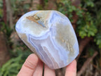 Polished Blue Lace Agate Standing Display Pieces x 3 From Nsanje, Malawi - Toprock Gemstones and Minerals 