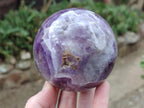 Polished Chevron Amethyst Spheres x 2 From Zambia - Toprock Gemstones and Minerals 