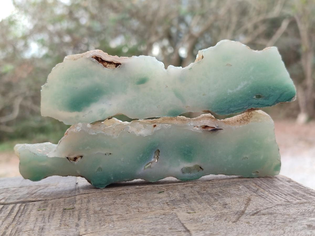 Polished One Side Mtorolite Chrysoprase Slices x 12 From Mutorashanga, Zimbabwe - Toprock Gemstones and Minerals 