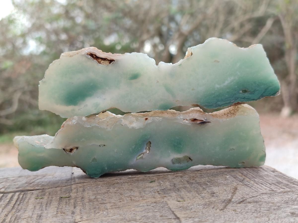 Polished One Side Mtorolite Chrysoprase Slices x 12 From Mutorashanga, Zimbabwe - Toprock Gemstones and Minerals 