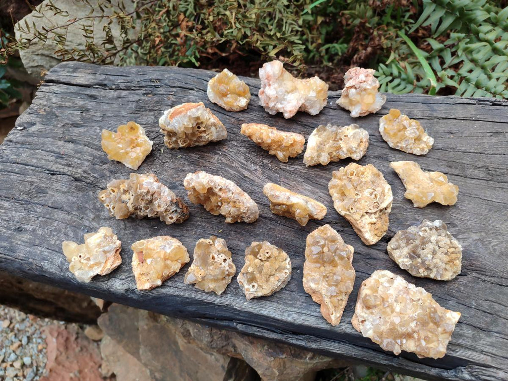 Natural Golden Limonite Quartz Clusters x 35 From Solwezi, Zambia - Toprock Gemstones and Minerals 