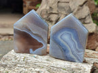 Polished Banded Agate House Shaped Slices x 12 From Madagascar - Toprock Gemstones and Minerals 