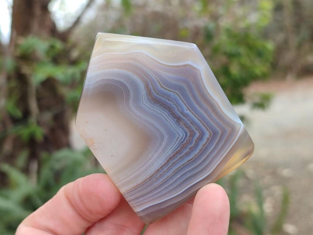 Polished Banded Agate House Shaped Slices x 12 From Madagascar - Toprock Gemstones and Minerals 