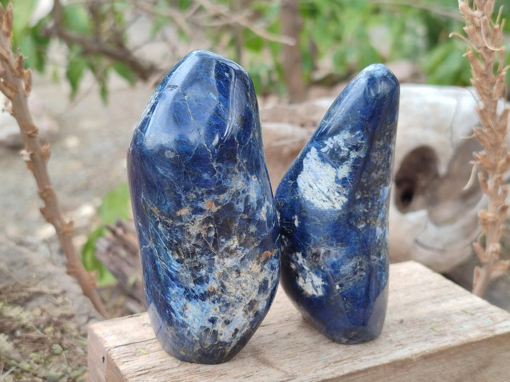 Polished Dumortierite Standing Display Pieces x 6 From Madagascar - Toprock Gemstones and Minerals 