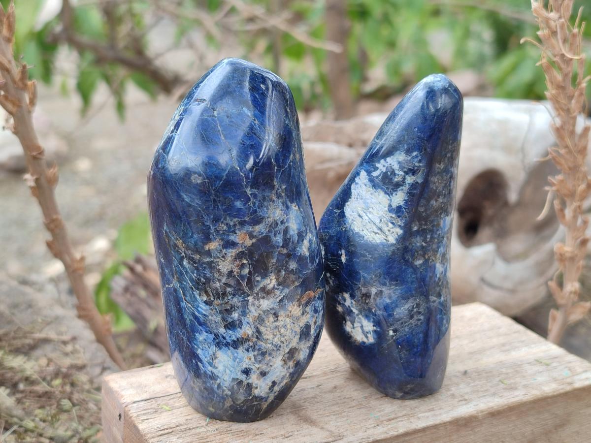 Polished Dumortierite Standing Display Pieces x 6 From Madagascar - Toprock Gemstones and Minerals 