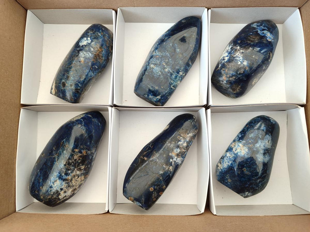 Polished Dumortierite Standing Display Pieces x 6 From Madagascar - Toprock Gemstones and Minerals 