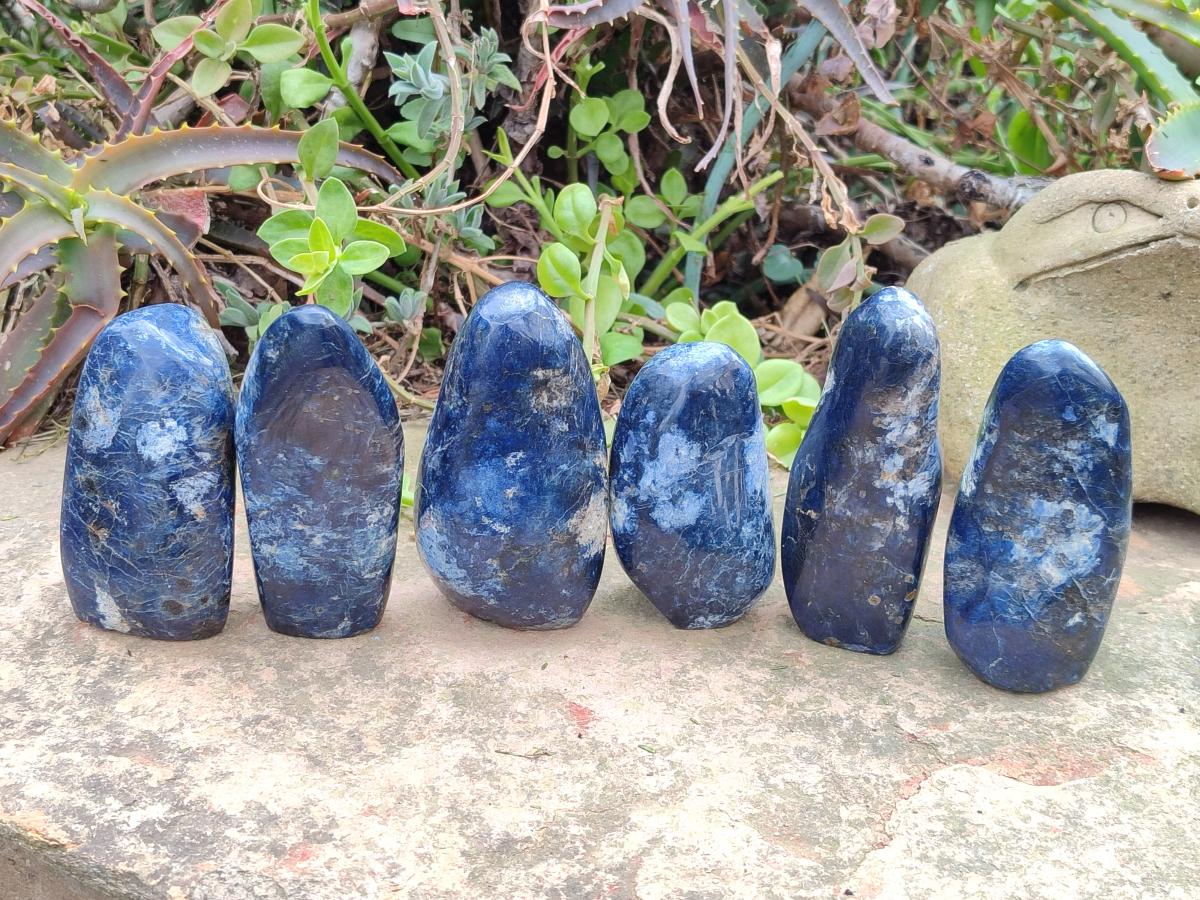 Polished Dumortierite Standing Display Pieces x 6 From Madagascar - Toprock Gemstones and Minerals 