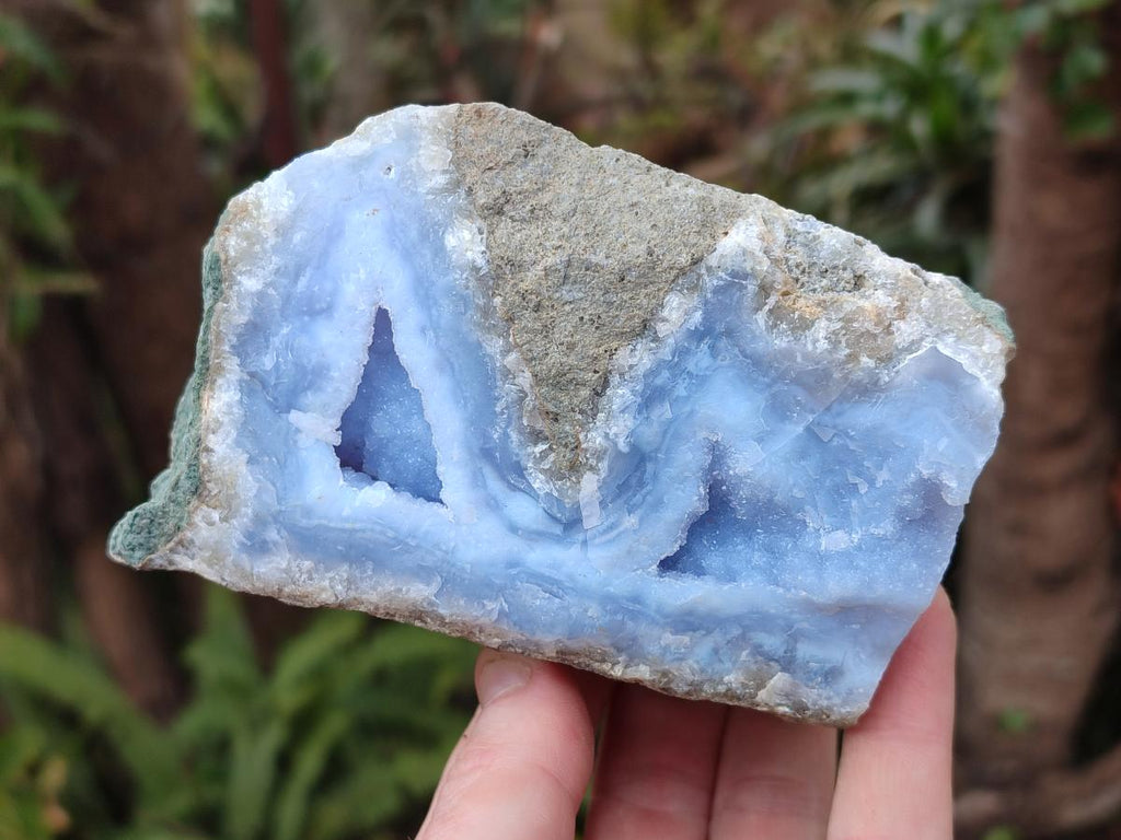 Natural Blue Lace Agate Geode Specimens x 6 From Nsanje, Malawi - Toprock Gemstones and Minerals 