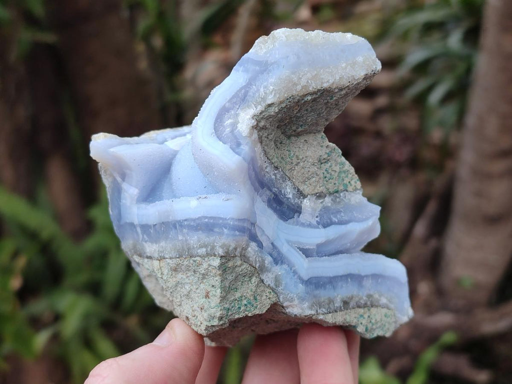 Natural Blue Lace Agate Geode Specimens x 6 From Nsanje, Malawi - Toprock Gemstones and Minerals 