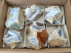 Natural Blue Lace Agate Geode Specimens x 6 From Nsanje, Malawi - Toprock Gemstones and Minerals 