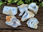 Natural Blue Lace Agate Geode Specimens x 6 From Nsanje, Malawi - Toprock Gemstones and Minerals 