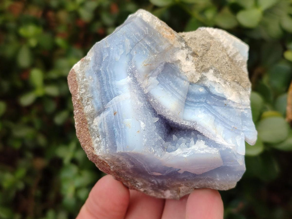 Natural Blue Lace Agate Geode Specimens x 6 From Nsanje, Malawi - Toprock Gemstones and Minerals 