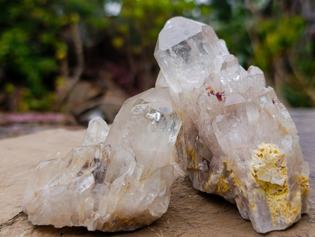 Natural Cascading Clear Champagne Citrine Quartz Crystals and Clusters x 12 From Luena, Congo - Toprock Gemstones and Minerals 