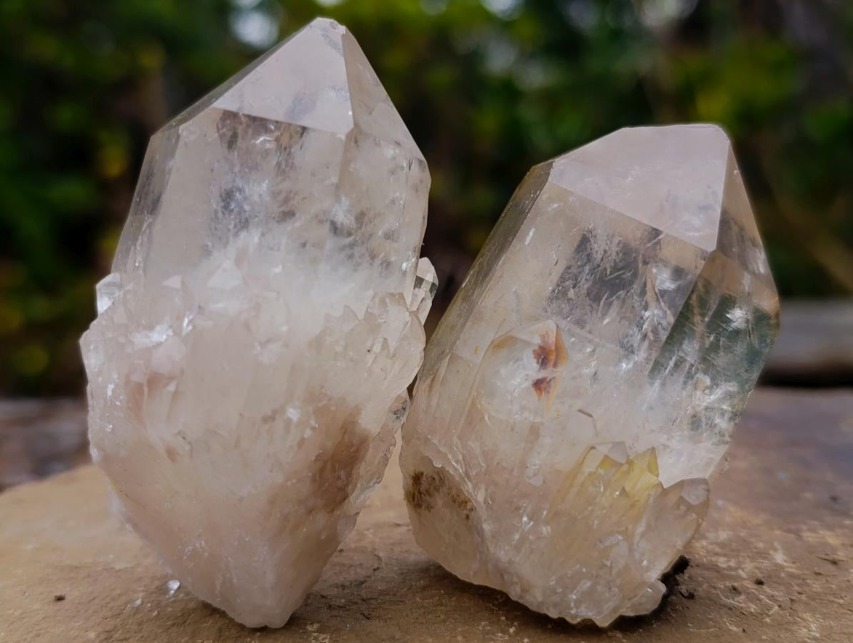 Natural Cascading Clear Champagne Citrine Quartz Crystals and Clusters x 12 From Luena, Congo - Toprock Gemstones and Minerals 