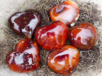 Polished Carnelian Agate Gemstone Hearts x 13 From Madagascar - Toprock Gemstones and Minerals 