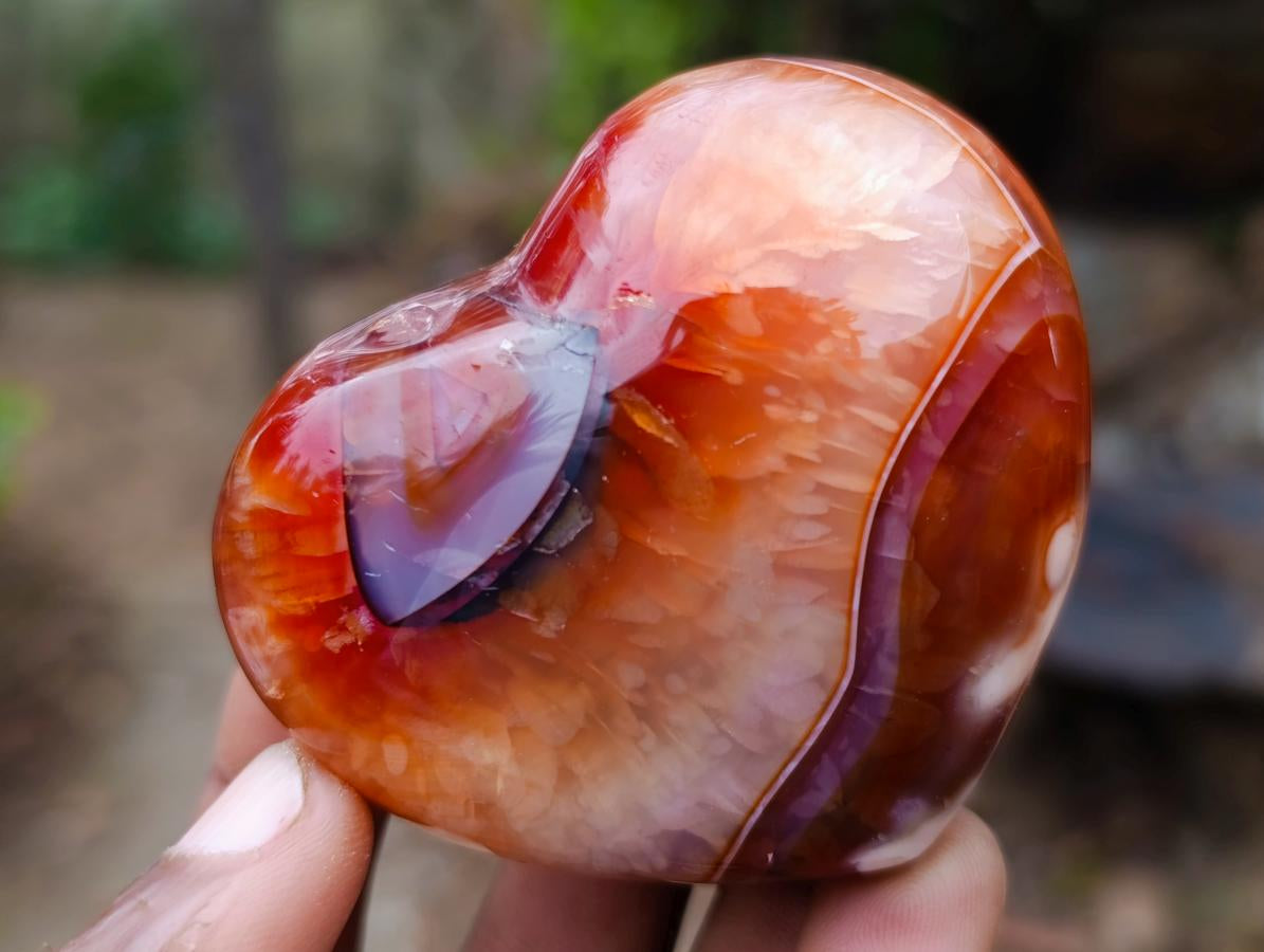 Polished Carnelian Agate Gemstone Hearts x 13 From Madagascar - Toprock Gemstones and Minerals 