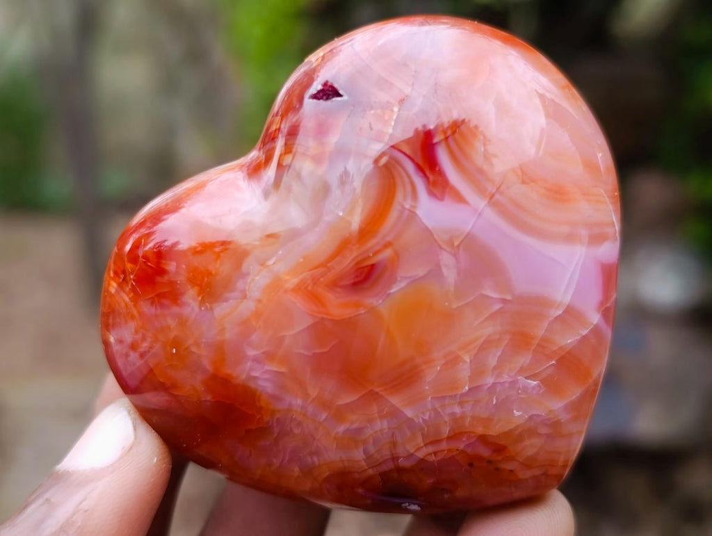 Polished Carnelian Agate Gemstone Hearts x 13 From Madagascar - Toprock Gemstones and Minerals 
