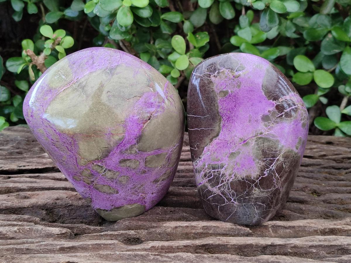 Polished Stichtite Standing Display Pieces x 2 From Barberton, South Africa - Toprock Gemstones and Minerals 