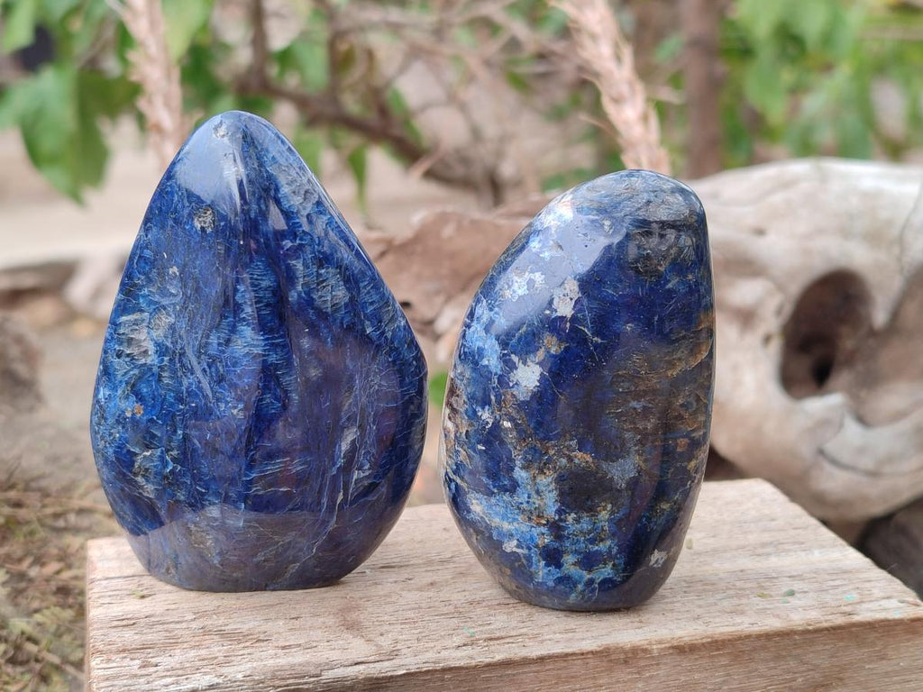 Polished Dumortierite Standing Display Pieces x 6 From Madagascar - Toprock Gemstones and Minerals 