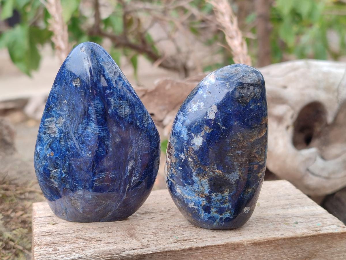 Polished Dumortierite Standing Display Pieces x 6 From Madagascar - Toprock Gemstones and Minerals 