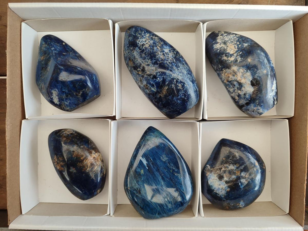 Polished Dumortierite Standing Display Pieces x 6 From Madagascar - Toprock Gemstones and Minerals 