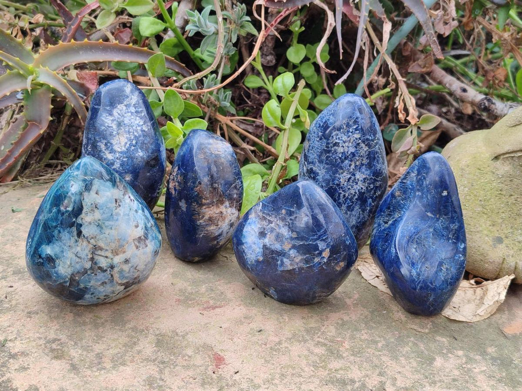 Polished Dumortierite Standing Display Pieces x 6 From Madagascar - Toprock Gemstones and Minerals 