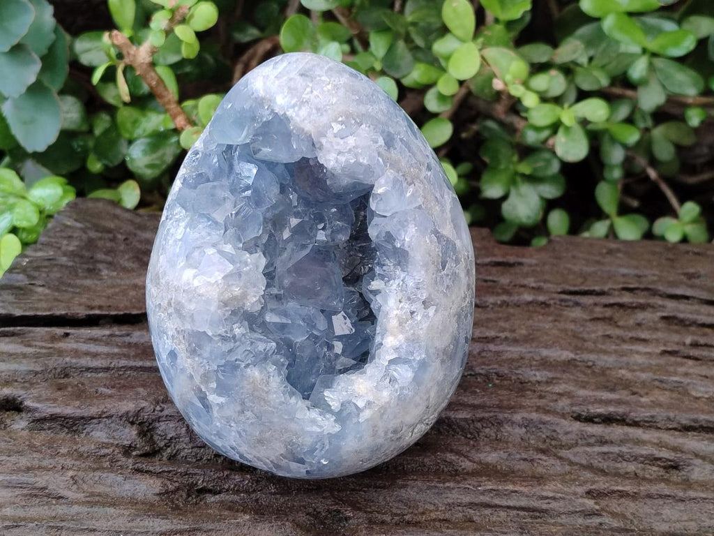 Polished and Natural Large Blue Celestite Egg x 1 From Sakoany, Madagascar - Toprock Gemstones and Minerals 