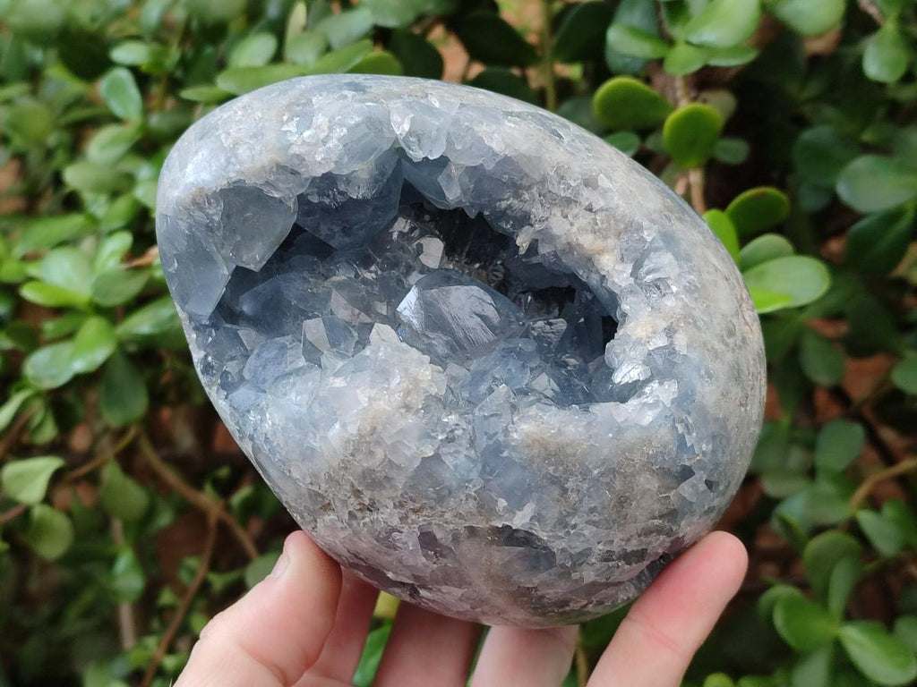 Polished and Natural Large Blue Celestite Egg x 1 From Sakoany, Madagascar - Toprock Gemstones and Minerals 