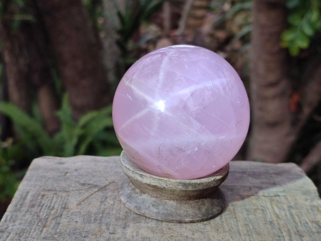 Polished Gemmy Star Rose Quartz Spheres x 3 From Madagascar - Toprock Gemstones and Minerals 