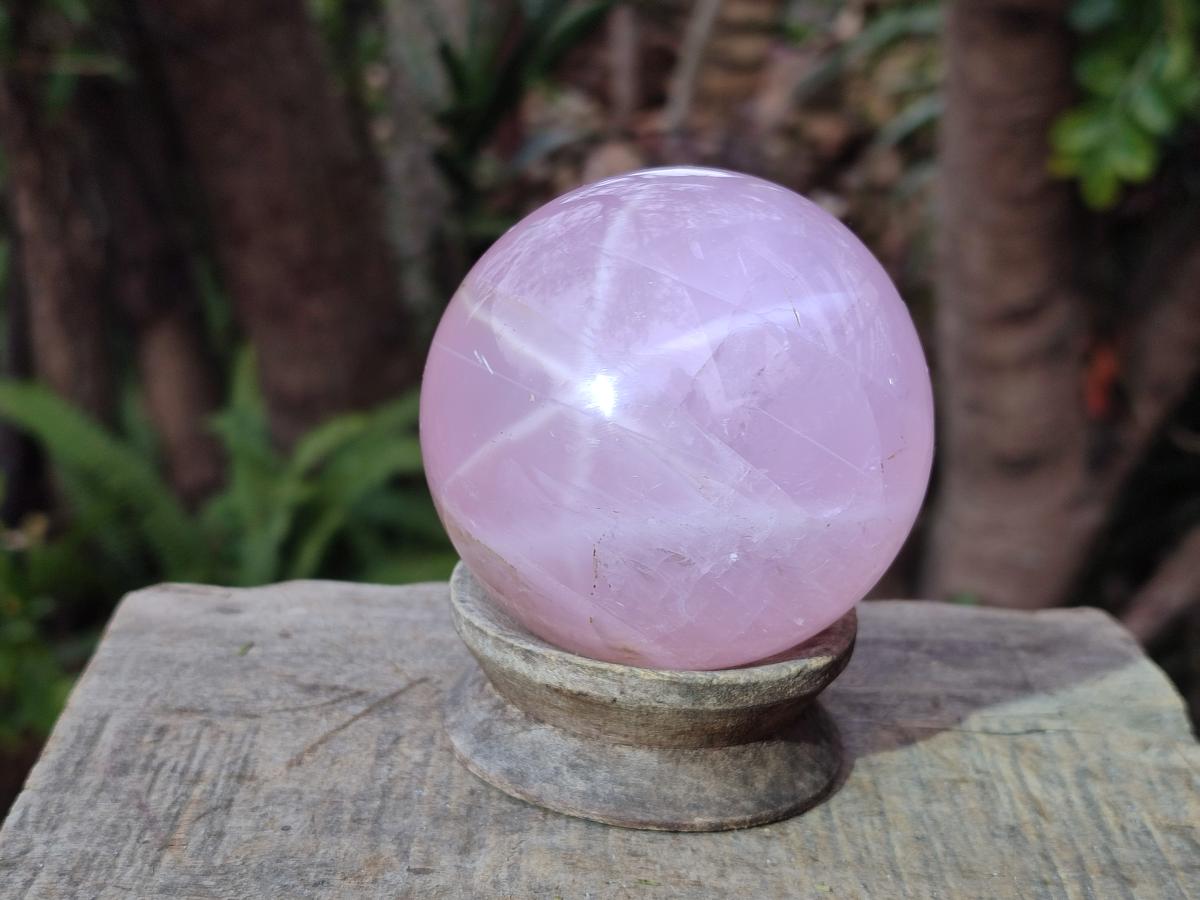 Polished Gemmy Star Rose Quartz Spheres x 3 From Madagascar - Toprock Gemstones and Minerals 
