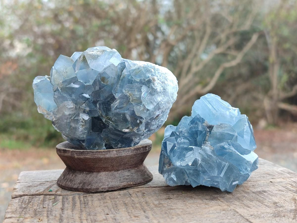 Natural Blue Celestite Geode Specimens x 23 From Sakoany, Madagascar - Toprock Gemstones and Minerals 