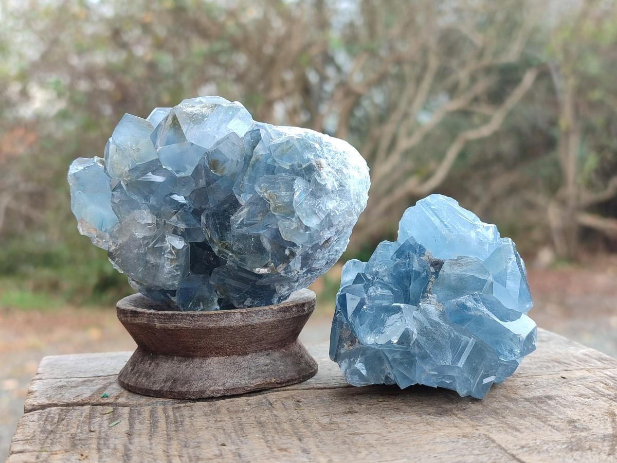 Natural Blue Celestite Geode Specimens x 23 From Sakoany, Madagascar - Toprock Gemstones and Minerals 