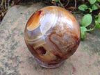 Polished and Natural Large Carnelian Agate Gemstone Spheres x 2 From Madagascar - Toprock Gemstones and Minerals 