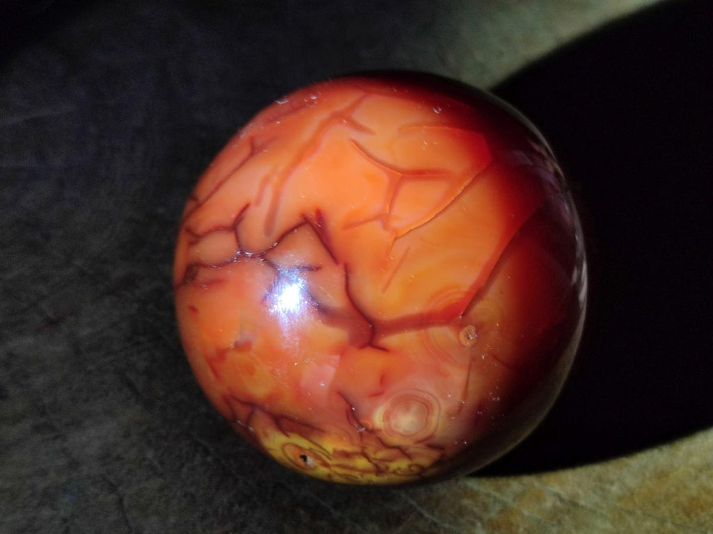 Polished and Natural Large Carnelian Agate Gemstone Spheres x 2 From Madagascar - Toprock Gemstones and Minerals 