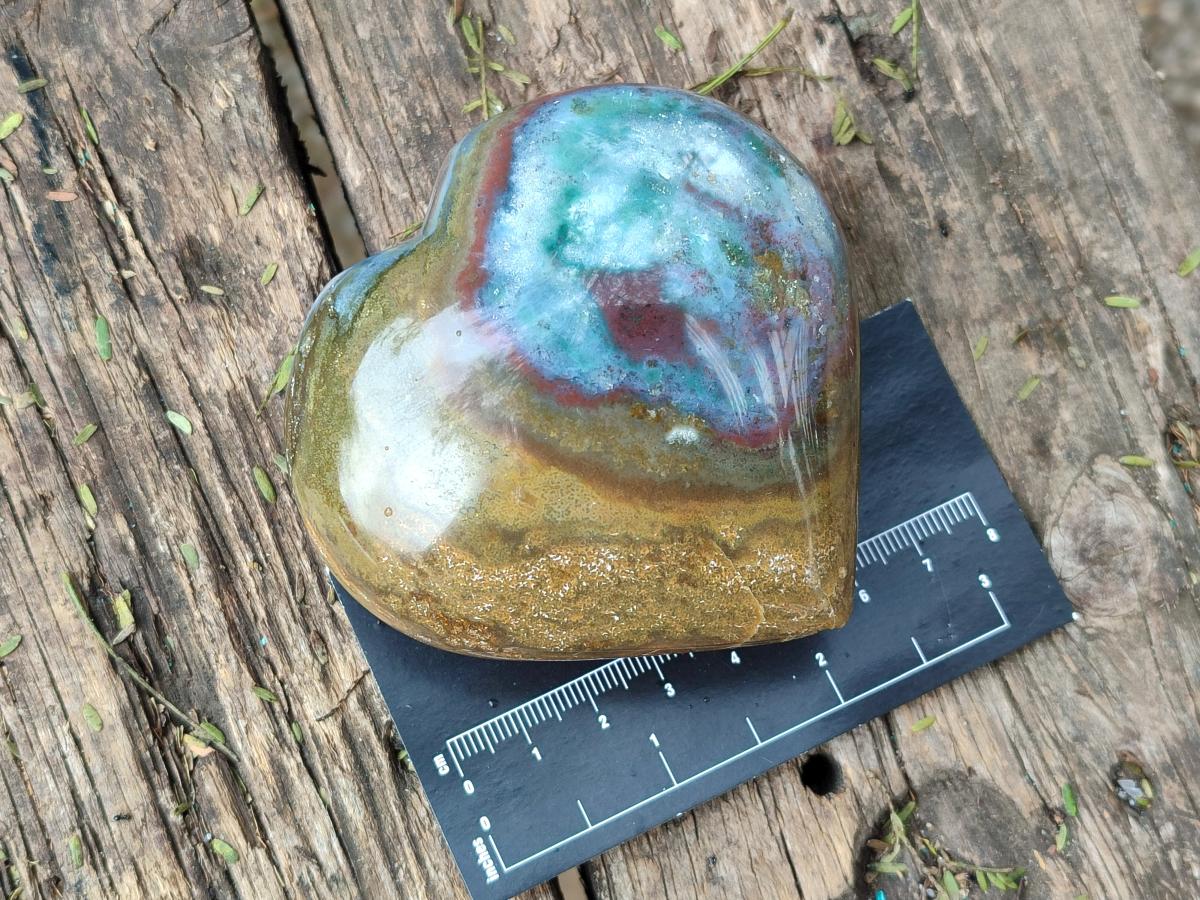 Polished Ocean Jasper Hearts x 4 From Northwest Coast, Madagascar - Toprock Gemstones and Minerals 
