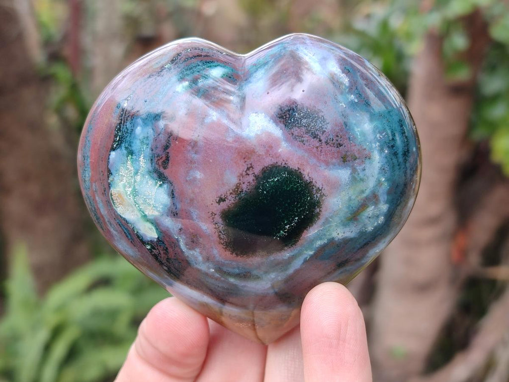 Polished Ocean Jasper Hearts x 4 From Northwest Coast, Madagascar - Toprock Gemstones and Minerals 