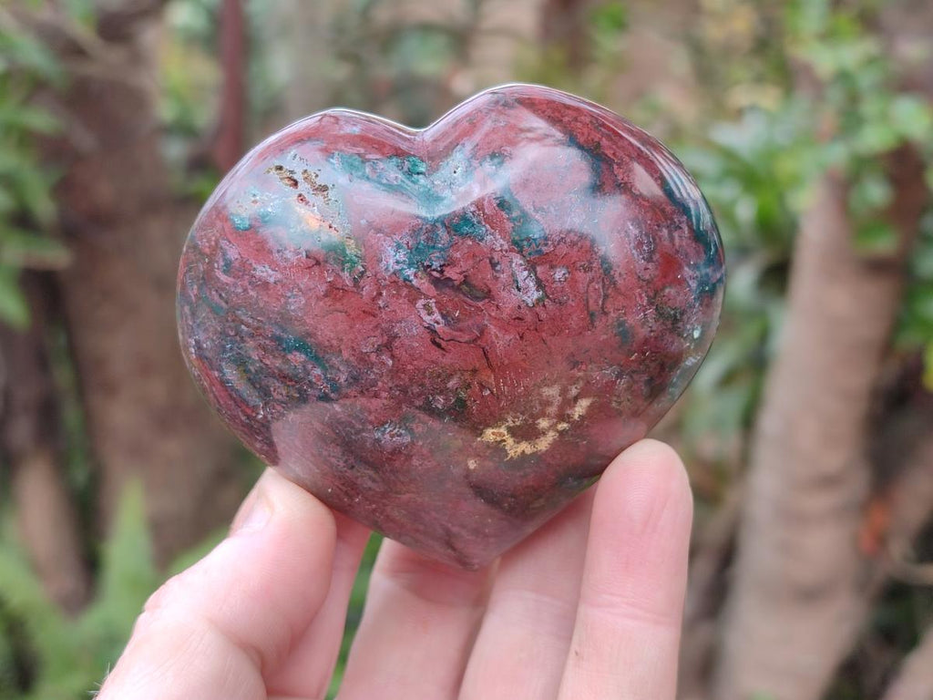 Polished Ocean Jasper Hearts x 4 From Northwest Coast, Madagascar - Toprock Gemstones and Minerals 