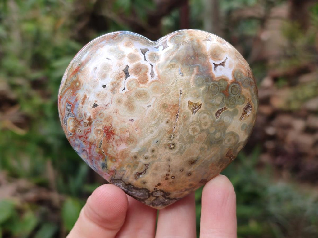 Polished Ocean Jasper Hearts x 4 From Northwest Coast, Madagascar - Toprock Gemstones and Minerals 