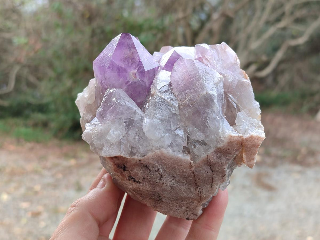 Natural Jacaranda Amethyst Clusters x 2 From Mumbwa, Zambia - Toprock Gemstones and Minerals 