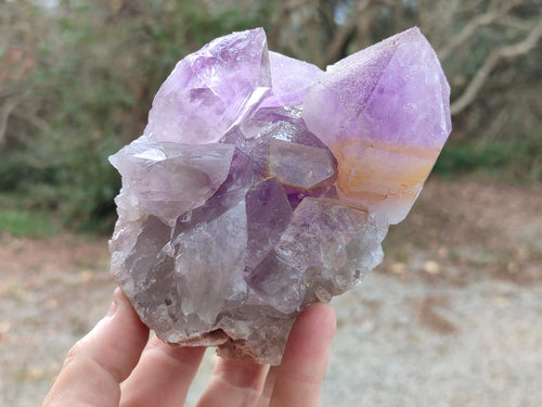 Natural Jacaranda Amethyst Clusters x 2 From Mumbwa, Zambia - Toprock Gemstones and Minerals 