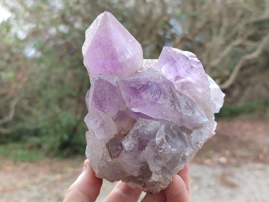 Natural Jacaranda Amethyst Clusters x 2 From Mumbwa, Zambia - Toprock Gemstones and Minerals 