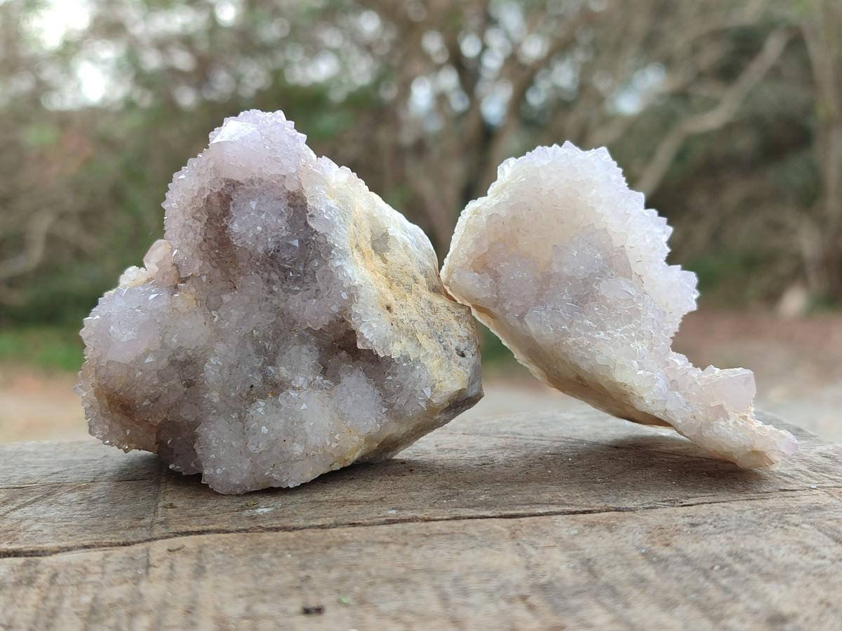 Natural Pale Lilac Spirit Amethyst Drusy Clusters x 12 From Boekenhouthoek, South Africa - Toprock Gemstones and Minerals 